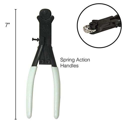 The Beadsmith Wire/Ring Bending Pliers, 7 inches (180mm), White PVC Grip, Spring Action Handle, Tool for Bending and Curving Wire, Rings, rods and Metal Strips