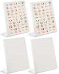 Henoyso 4 Pcs Velvet Ring Display 50 Slots L-Shaped Ring Display Stand Tray Holder for Selling Earring Jewelry - color: Beige
