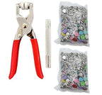 Snap Button Kit Sets, 200 Sets Colorful 5 Claw Buckle with 6 Inch Plier and Alloy Stick for Clothing Leather Crafting Sewing (2)