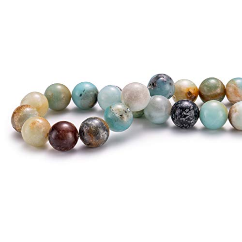 BEADIA Natural Amazonite Jade Stone Round Loose Semi Gemstone Beads for Jewelry Making 6MM 61PCS - color: Amazonite Jade, size: 6mm