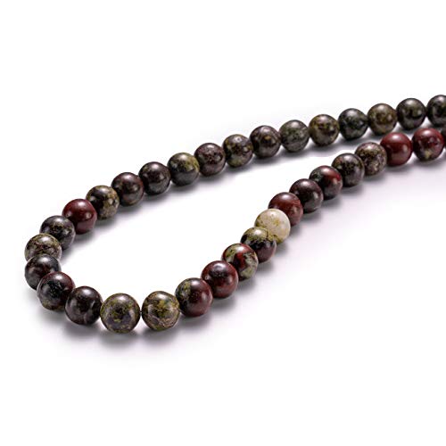 BEADIA Natural Dragon Blood Stone Round Loose Semi Gemstone Beads for Jewelry Making 8MM 44PCS - color: Dragon Blood Stone, size: 8mm