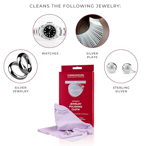 CONNOISSEURS Premium Edition Extra Large Polishing Cloth Bundle for Silver & Gold Jewelry - Ultrasoft Fabric with Anti-Tarnish Formula - (2 Pack) 14x14 Inches - style: 14 x 14 Inches - 2 Cloth - Silver and Gold