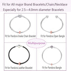 Clip Stopper Charms Sterling Silver Rondelle Spacer Bead for Bracelets (Silver) - color: Rose gold-6pcs