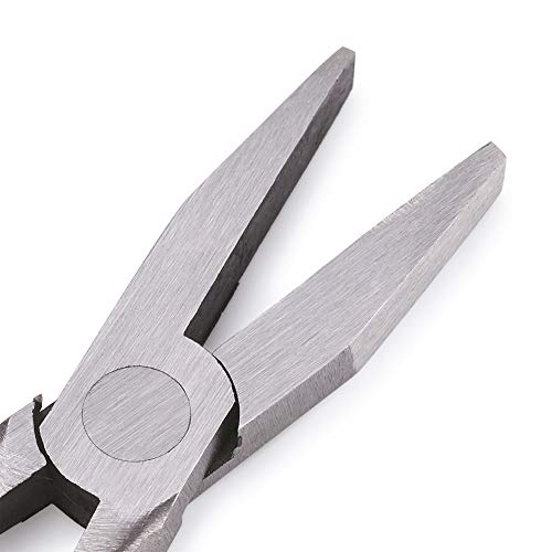 Beadthoven 1Set Flat Nose Pliers 5 Inch Smooth Jaw Pliers for Jewelry Making Wire Rapping Bending Gunmetal - color: Gunmetal, size: Flat Nose Pliers