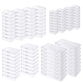 96 Pack Rectangular Clear Plastic Storage Containers Box with Hinged Lid for Beads and Other Small Craft Items (Mixed Sizes 2) - size: Mixed Sizes 2