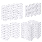 96 Pack Rectangular Clear Plastic Storage Containers Box with Hinged Lid for Beads and Other Small Craft Items (Mixed Sizes 2) - size: Mixed Sizes 2