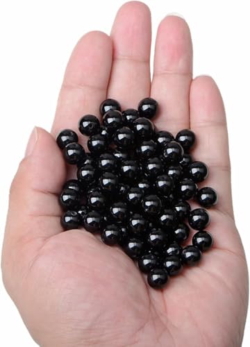 Bymitel 8mm Natural Onyx Black Agate Round Beads Gemstones Genuine with 100pcs DIY Jewelry Making Unisex (8mm 100pcs, Black Onyx - color: Black Onyx, size: 8mm 100pcs