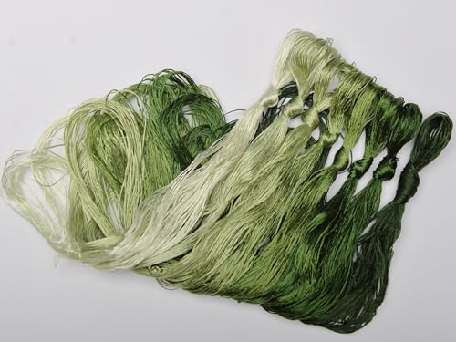 100% Nature Mulberry Handmade Embroidery Silk Thread Woven Jewelry Accessory Artificial Flowers Cross Stitch Floss DIY Sewing Kits 8 Gradient Colors 22m Each (45) - color: 45