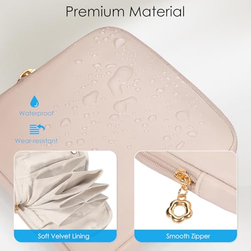SITHON Small Travel Jewelry Case with Ring Holder, Mini Velvet Jewelry Pouch Bags, Compact Storage Organizer for Bracelet Necklaces Earrings Travel Essentials, Mother’s Day Gifts (Apricot Pink) - color: Apricot Pink