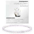 Natural Faceted Crystal Bracelet for Women,4mm Gemstone Round Beads Bracelets Adjustable Stretchy Healing Crystal Beads Bracelets Dainty Jewelry Gift - color: Clear Quartz