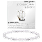 Natural Faceted Crystal Bracelet for Women,4mm Gemstone Round Beads Bracelets Adjustable Stretchy Healing Crystal Beads Bracelets Dainty Jewelry Gift - color: Clear Quartz