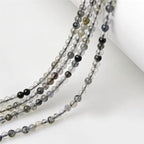 MJDCB 225pcs Natural Small Stone Beads 3mm Black Rutilated Quartz Round Smooth Loose Gemstone Bead for Jewelry Making Bracelets Earrings Necklaces Accessories - color: Black Rutilated Quartz