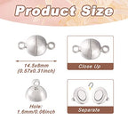 Craftdady 20 Sets Platinum Round Magnetic Clasps 14.5x8mm Magnet Converters Locking Clasps for Jewelry Bracelet Necklace Making Hole:1.6mm - color: Platinum