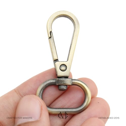 CRAFTMEMORE Snap Hook Swivel Push Gate Lobster Clasps Fashion Clips Purse Making FS10 Pack of 10 (Brushed Brass, 3/4 Inch) - color: Brushed Brass, size: 3/4 Inch