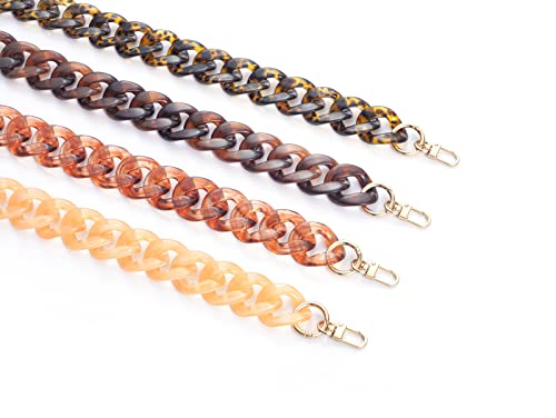 AUMEY Handbag Chain Straps Acrylic Purse Chain Strap Fashionable Replacement Purse Clutches Handles for Purse Handbags DIY Crafts, 15.7 inch of Each (03-Beautiful color A) - color: 03-beautiful Color a