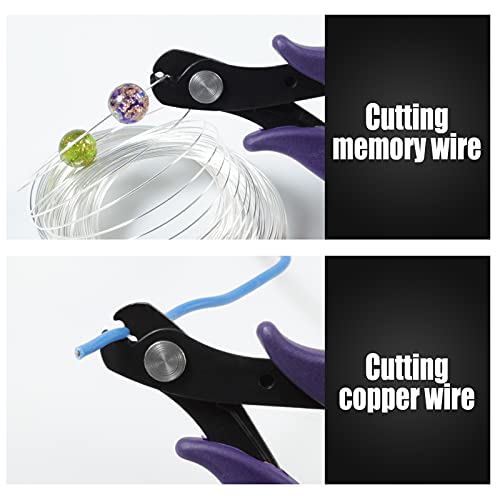 5.5 Inch Memory Wire Cutter Kit for Jewelry Making - Silver Memory Wire Loops - 200 Pieces - 12 AWG Stainless Steel - Part Number 5GD889 - color: Silver
