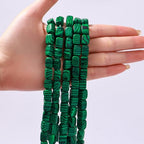 Natural Large Malachite Cube Stone Beads 8x11mm 38cm/str Loose Semi Gemstone Stone Square Beads for Making Bracelets Necklace - color: Malachite