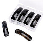 BEADIA Natural Curved Black Agate Stone Beads 36x10mm 4pcs for DIY Bracelet Jewelry Making - color: Black Agate