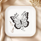 LITTLEBIGGER Christian Gifts for Women – Jewelry Tray Dish，Religious Decorative Plate with Bible Verses，Christian Gifts – Baptism Gifts for Girl, Friends, Mom, Sister, Female Coworker - style: You Are-Butterfly