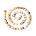45PCS 8mm Natural Yellow Crazy Lace Agate Gemstone Round Loose Beads for Jewelry Making 1 Strand 15" - color: Yellow Crazy Lace Agate, size: 8mm 45pcs