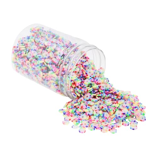 Mandala Crafts Rainbow Heishi Beads 4mm – 6000 Flat Polymer Disc Clay Beads for Adult Jewelry Making Spacer Beads, Bracelets, Necklaces, and Earrings - color: Rainbow, size: 4mm 6000 PCs