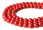 60pcs 6mm Red Turquoise Beads Natural Gemstone Beads Round Loose Beads for Jewelry Making - color: Red Turquoise, size: 6mm