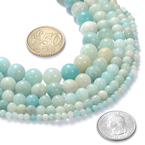 8mm Amazonite Beads for Jewelry Making Light Blue Crystal Beads Bracelets Natural Stone Amazon Beads Round Gemstone Loose Beads - color: Blue Amazonite, size: 8mm