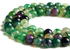 100pcs 8mm Green Dragon Vein Agate Beads Natural Gemstone Beads Round Loose Beads for Jewelry Making - color: Green Dragon Vein Agate, size: 8mm