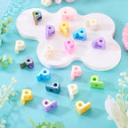 Beadthoven 20pcs Big Letter P Beads Large Hole Bubble Alphabet Acrylic Beads Charm Iridescent Plastic P Shape Loose Chunky Spacers for Jewelry Making Bracelet Necklace Keychains Shoelaces Crafts - color: P