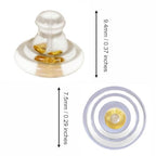 20pcs 18K Gold Silicone Earring Backs Replacements, Locking Secure Earring Backs for Studs/Droopy Ears, No-Irritate Hypoallergenice Soft Clear Earring Stopper Accessories for Adults (Gold) - color: Gold
