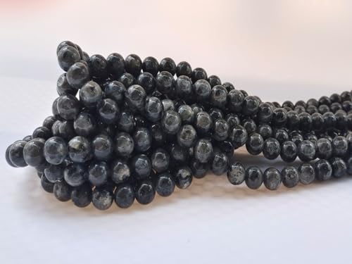 Stone Beads 6mm 140pcs Black Larvikite Beads Round Loose Gemstones Beads for Bracelet Necklace Jewelry Making (6mm, 60605 Black Larvikite) - color: Black Larvikite Beads, size: 6mm
