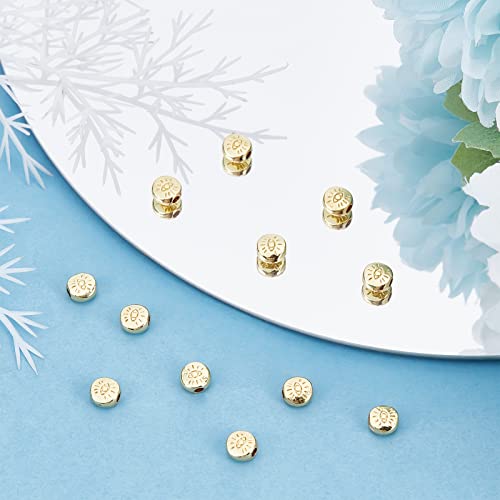 Beebeecraft 100Pcs/Box Evil Eye Spacer Beads 18K Gold Plated Monster Eye Beads Charm 5.5x6mm Loose Jewelry Making Beads for DIY Bracelet Earring Necklace - color: Evil Eye