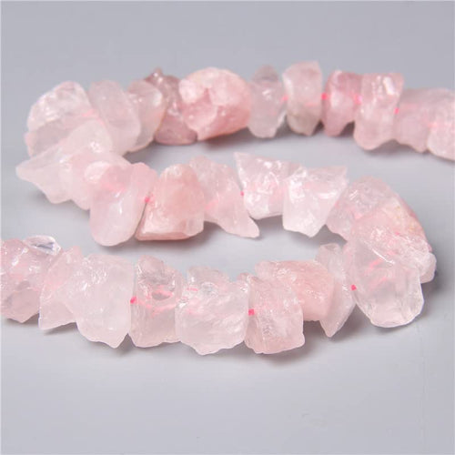 10-13mm Natural Irregular Freeform Raw Rose Quartz Stone Nugget Beads Reiki Crystal Healing Minerals Quartz Bead DIY Jewelry Making - color: Rose Quartz