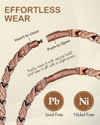 Feraco Copper Necklace for Men Women, 99.99% Pure Copper Magnetic Chains with 3500 Gauss Ultra Strength Neodymium Magnets, Adjustable Jewelry Gift with Sizing Tool - style: Fishtail
