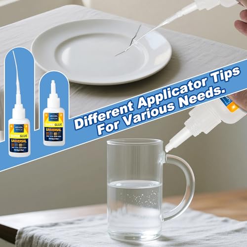Meuvcol Super Glue All Purpose 100g - Instant & Waterproof Superglue for Plastic, Ceramic, Wood, Shoe, Glass, Leather, Rubber, Shoe Ca Glue - Strong & Clear Liquid Cyanoacrylate Adhesive, 6 Nozzles - size: 100g, style: Super Glue