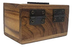 RK Collections Cross Rosary Box Made of Teak Wood | First Communion Jewelry Box | Trinket Box for Rosary Beads, Keepsakes, Small Jewelry and Mememtos - size: 3.75" x 3" x 2"