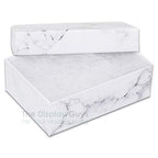 TheDisplayGuys - 100-Pack #32 Cotton Filled Cardboard Paper Jewelry Boxes Gift Case - Marble White (3.3" x 2.3" x 1.0") - for Shipping or Storage - size: 1 Count (Pack of 100), style: 3.3" x 2.3" x 1.0" (#32)