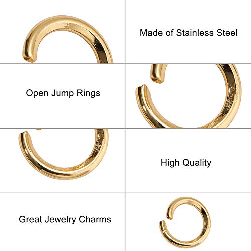 DanLingJewelry 200Pcs 304 Stainless Steel 19 Gauge Open Jump Rings 7mm for Jewelry Making Connectors Jewelry Finding Golden Color - color: 200 pcs - ф7mm δ 1mm - Golden