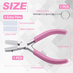 5-Inch Double Nylon Jaw Pliers with 3 Pairs of Replacement Tips and a Screwdriver, Flat Nylon Jaw Pliers for Jewelry Making, Spring Loaded Soft Nose Plier Wire Straightener Wire Wrapping Tool - style: 5-Inch Double Nylon Jaw Pliers Set