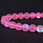 60PCS 6mm Natural Light Pink Mystic Aura Quartz Gemstone Frosted Matte Titanium Round Loose Spacer Beads 15 inch Full Strand Crystal Healing Power Quartz - color: Light Pink, size: 6mm