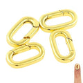 4Pcs Gold Plated Oval Charm Clasp, 18K Gold Clasp for Necklace, Spring Ring Connector, Carabiner Closures for Jewelry Making, Bracelet Enhancer