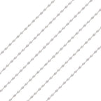 Elecrelive S925 Sterling Silver Chains 3.28 Feet Twisted Silver Singapore Chains 4.5x1mm with Velvet Bag for Men Women Jewelry Chain DIY Making - color: 925 Sterling Silver