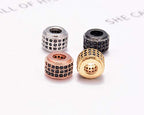 AD Beads Zircon Pave Rhinestones Rondelle Big Hole Bracelet Connector Spacer Beads 10pcs Mixed Color 6x7mm - color: 10pcs Mixed Color 3 Row Rondelle (6x7mm)