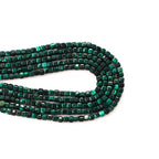 Faceted Natural Malachite 2-3mm Cube Square Loose Beads Gemstone Small Loose Beads Healing Crystal Energy Stone for DIY Jewelry Making 15" - color: Malachite
