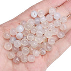 BEADIA Natural White Agate Flat Cut Round Drum Stone 8mmx7mm Loose Semi Gemstone Beads for Jewelry Making 38cm - color: White Agate