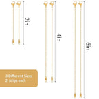 KOPOX 6 Piece Necklace Extender, Gold Plated Necklace Extender, 2", 4", 6" Delicate Necklace Extender Set for Bracelets, Anklets and Jewelry Making (Gold) - color: Gold