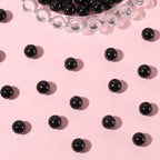 1 Box 8MM 120PCS Black Onyx Beads with Holes Natural Agate Round Gemstone Polished Stone Smooth Loose Spacer Bead Bulk for Jewelry Making Earrings Bracelet Necklace Decor DIY Craft Supply