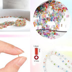 EuTengHao 16800pcs Tube Beads Kit Glass Bugle Seed Beads Small Craft Beads for DIY Crafting Jewelry Making Supplies (3mm, 350 Per Color, 48 Colors)