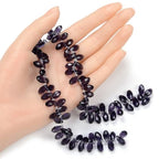 200pcs Czech 12mm Faceted Teardrop Briolette Crystal Glass Loose Beads Pendant Drop Spacer Bulk Amethyst Purple for DIY Jewelry Making CCT2-27 - color: Amethyst, size: 12x6mm - 200pcs
