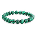 Crystal Vibe 8mm Beaded Bracelets For Women Men - Healing Crystal Bracelet - Adjustable Size - color: malachite